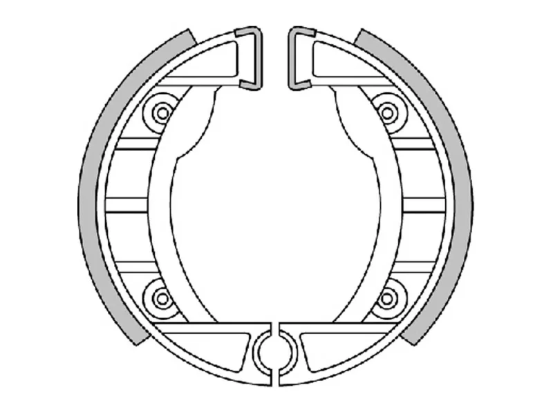 Bremsbackensatz Polini 105x20mm für Trommelbremse für Piaggio / Vespa Ciao, Bravo, Grillo, SI, Vespino Modelle mit Gussrad